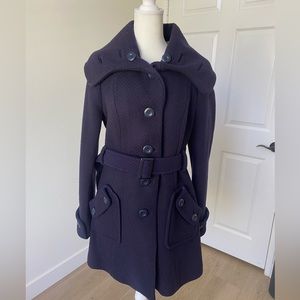 Elevens wool pea coat from Anthropologie Size 8. Blueish/purple color.
